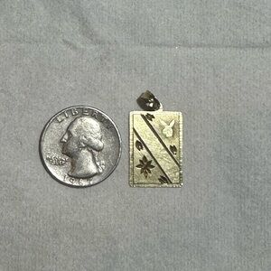 Gold Rectangular Pendant with playboy bunny Design Y2k